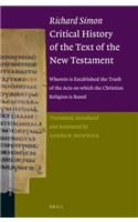 Richard Simon Critical History of the Text of the New Testament