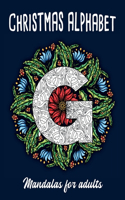 Christmas Alphabet. Mandala for adults