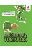 Serpientes Y Tortugas: Libro Para Colorear De Niño Entre 2-4