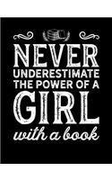 Never Underestimate a Girl with a Book: Composition Notebook for Book Lovers, Readers and Bibliophiles