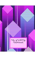 My Graphing Notebook: Quad Ruled Graph Grid Paper 100 Sheets Large 8.5 x 11 Purple Pink Blue Geometric Design