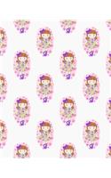 Composition Notebook: Cute Little Girl Illustration Pattern, Blank Lined Journal, 120 Pages, 8x10
