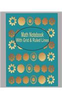 Math Book with grid and ruled lines