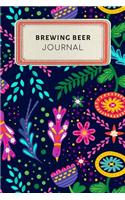 Brewing Beer Journal: Cute Floral Dotted Grid Bullet Journal Notebook - 100 Pages 6 X 9 Inches Log Book