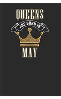 Queens Are Born In May: Graph Paper Notebook (6 x 9 - 120 pages) Birthday Months Themed Notebook for Daily Journal, Diary, and Gift