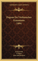 Program Des Vitzthumschen Gymnasiums (1894)
