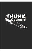 thunk junkie: 6x9 Knife Throwing - lined - ruled paper - notebook - notes