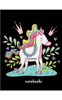 Unicorns notebook: Unicorn Notebook (Composition Book Journal) (8.5 x 11 Large) notebooks and journals, composition notebook, notebook paper wide ruled, Novelty Smiley