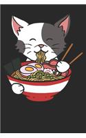 Notebook: Ramen Cat Dot Grid 6x9 120 Pages