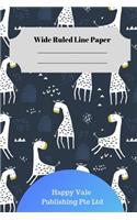 Cute Giraffe Theme Wide Ruled Line Paper