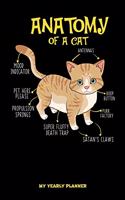 Anatomy Of A Cat My Yearly Planner: Anatomy Of A Cat Kitten Kitty Feral Yearly Planner 2020 Daily Weekly Monthly Academic Planner & Organizer - To Do's And Goals Calendar - Class Shedu