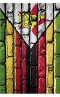 Zimbabwe, Africa Flag on Brick Journal