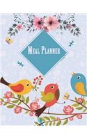 Meal Planner: Blue floral, Weekly Meal Planner and Grocery List, Food Planners, Family Meal Planning Notebook 120 Pages 8.5" x 11"