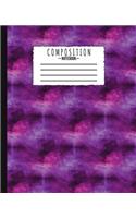 Composition Notebook Purple Abstract Art Design