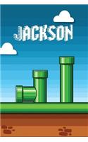 Jackson: Vintage Video Game Personalized Name Notebook Journal Diary Sketchbook with 120 Lined Pages 6x9
