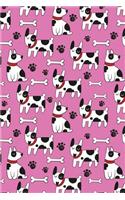 Bullet Journal Notebook Dogs and Bones Pattern on Pink: 112 Page Numbered Dot Grid Bullet Journal with Index Pages and Key Pages in Portable 6 X 9 Size