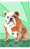 Bullet Journal Notebook for Dog Lovers, English Bulldog Sitting Pretty 4: 162 Numbered Pages with 150 Dot Grid Pages, 6 Index Pages and 2 Key Pages for Journaling, Writing, Planning and Doodling, for Women, Men, Kids, Easy