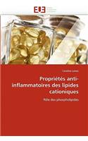 Propriétés Anti-Inflammatoires Des Lipides Cationiques