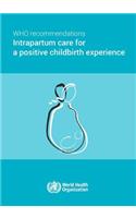 Who Recommendations on Intrapartum Care for a Positive Childbirth Experience