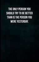 The only person you should try to be better than is the person you were yesterday.
