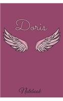 Doris Notebook: A beautiful personalized angel wings soft cover notebook with 100 lined pages in 6x9 inch format. Personal Diary Personalized Journal Customized Jou