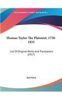 Thomas Taylor the Platonist, 1758-1835