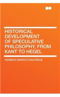 Historical Development of Speculative Philosophy, from Kant to Hegel
