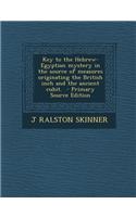 Key to the Hebrew-Egyptian Mystery in the Source of Measures Originating the British Inch and the Ancient Cubit.