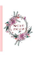 FLORAL EXPRESSIONS 120 Lined Page Notebook, Journal, Bookmark, 8.5x11 Inches