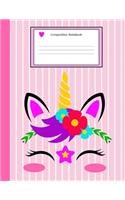 Composition Notebook: Unicorn Floral: Composition Notebook: Back To School: Wide Ruled Notebook For Kids, Teens, Students, Teachers, Home, School and College:100 pages: 8