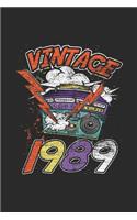 Vintage 1989: Graph Paper Notebook / Journal (6" X 9" - 5 Squares per inch - 120 Pages) - Birthday Gift Idea