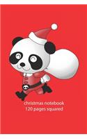 christmas notebook 120 pages squared: christmas panda notebook squared christmas diary christmas booklet christmas recipe book panda notebook christmas journal 120 squared pages 6x9 inch