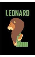 Leonard: Animals Coloring Book for Kids, Weekly Planner, and Lined Journal Animal Coloring Pages. Personalized Custom Name Initial Alphabet Christmas or Birt