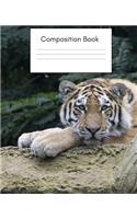 Composition Book: Tiger in the Jungle Notebook