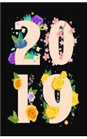 Flower Power 2019 Planner: Small Horizontal Monthly/Weekly Calendar Diary for 2019 with Inspirational Sayings (Us Holidays)