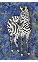 Zebra: Notebook Blank College-Ruled Lined in Van Gogh Starry Night Art Style