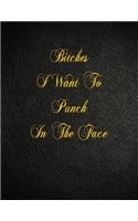 Bitches I Want To Punch In The Face: 108 Page Blank Lined Notebook
