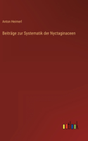 Beiträge zur Systematik der Nyctaginaceen