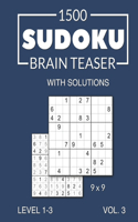 1500 Sudoku Brain Teaser 9x9 with solutions