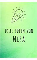 Tolle Ideen von Nisa: Liniertes Notizbuch für deinen Vornamen