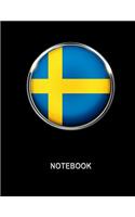 Notebook. Sweden Flag Cover. Composition Notebook. College Ruled. 8.5 x 11. 120 Pages.