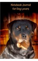 Notebook Journal for Dog Lovers: 109 Blank Lined Pages Softcover Notes Journal, 6 x 9 Inches, Premium Glossy Cover - Beautiful Rottweiler
