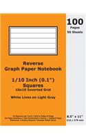 Reverse Graph Paper Notebook: 0.1 Inch (1/10 in) Squares; 8.5" x 11"; 216 x 279 mm; 100 Pages; 50 Sheets; White Lines on Light Gray; Inverted 10x10 Quad Grid; Orange Matte Cover