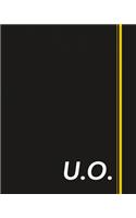 U.O.: Classic Monogram Lined Notebook Personalized With Two Initials - Matte Softcover Professional Style Paperback Journal Perfect Gift for Men and Women