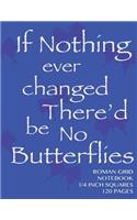 Roman Grid Notebook 1/4 inch squares 120 pages: If Nothing Ever Changed Notebook with blue cover, squared notebook, roman grid of quarter inch squares, perfect bound, ideal for writing, math sums,