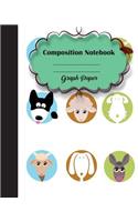 Graph Rued Composition Notebook 8" x 10",120 Pages, Pet Potter style seamless: Composition Notebook for College School/Teacher/Office/Student
