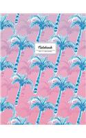 Notebook: Florida Palm Trees Journal, Lined, Blue and Pink (Tropical Journal)