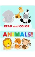 Read and Color Animals!: Coloring Book for Toddlers