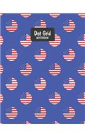 Dot Grid Notebook: American Flag Circles Dotted Notebook Paper 8.5 X 11, Bullet Journal - Dot Grid Journal Graphing Pad Drawing And Taking Notes