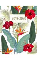 Academic 2019-2020 Weekly & Monthly Planner: Planner Weekly and Monthly: Calendar Schedule, Projects and Exams Academic Organizer and Lovely Colorful Tropical Leaves Botanical September To Augu